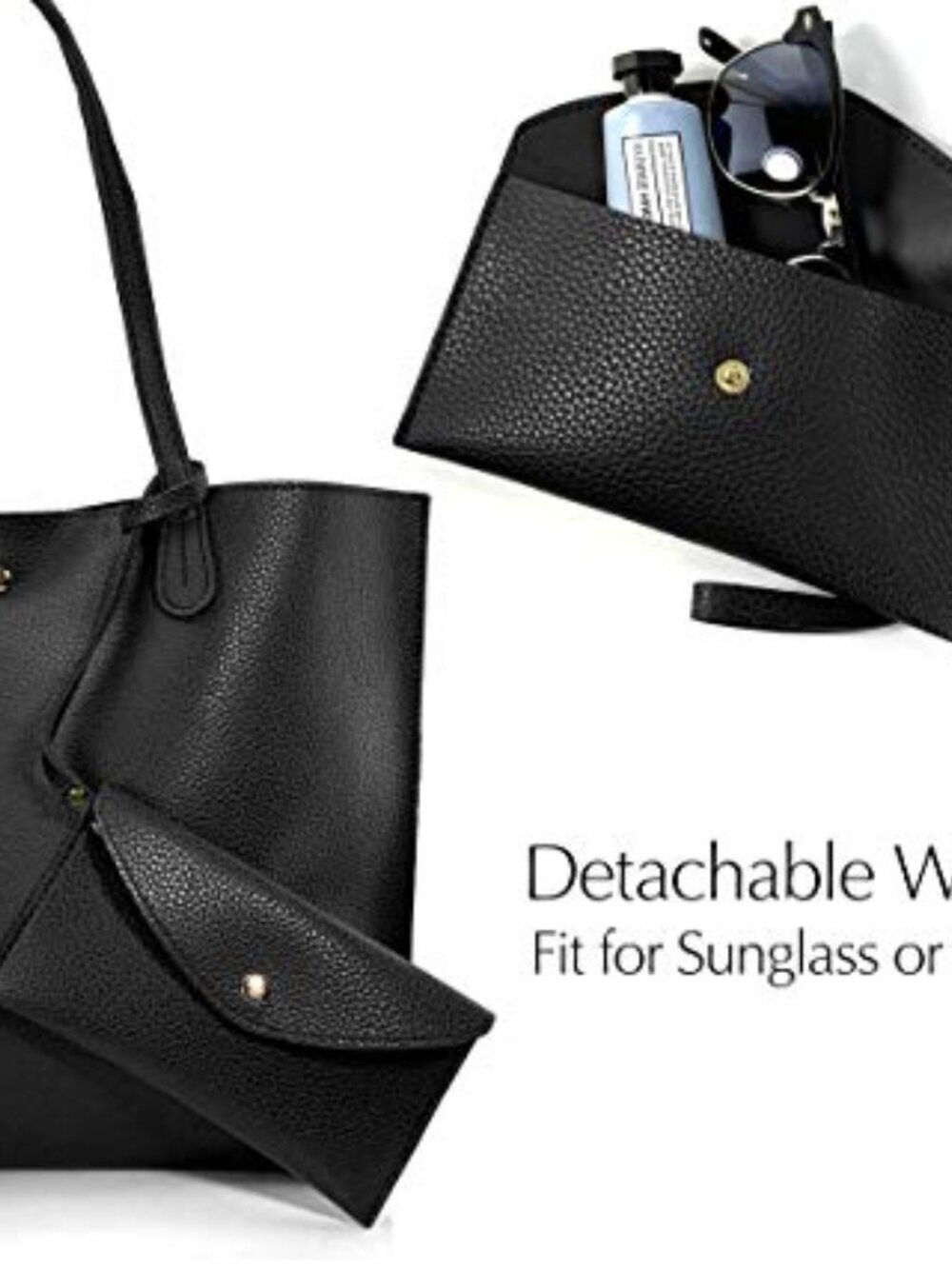 🆕 Minimalist Clean Cut Pebbled Faux Leather Tote Womens Shoulder Handbag - Picture 2 of 3